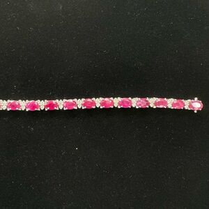 Pink Tourmaline Bracelet White Gold